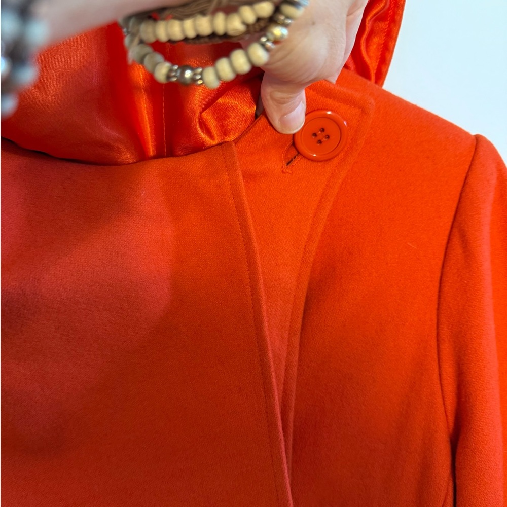 Lux Vibrant Orange Cowl Neck Coat
EUC - Picture 5 of 10